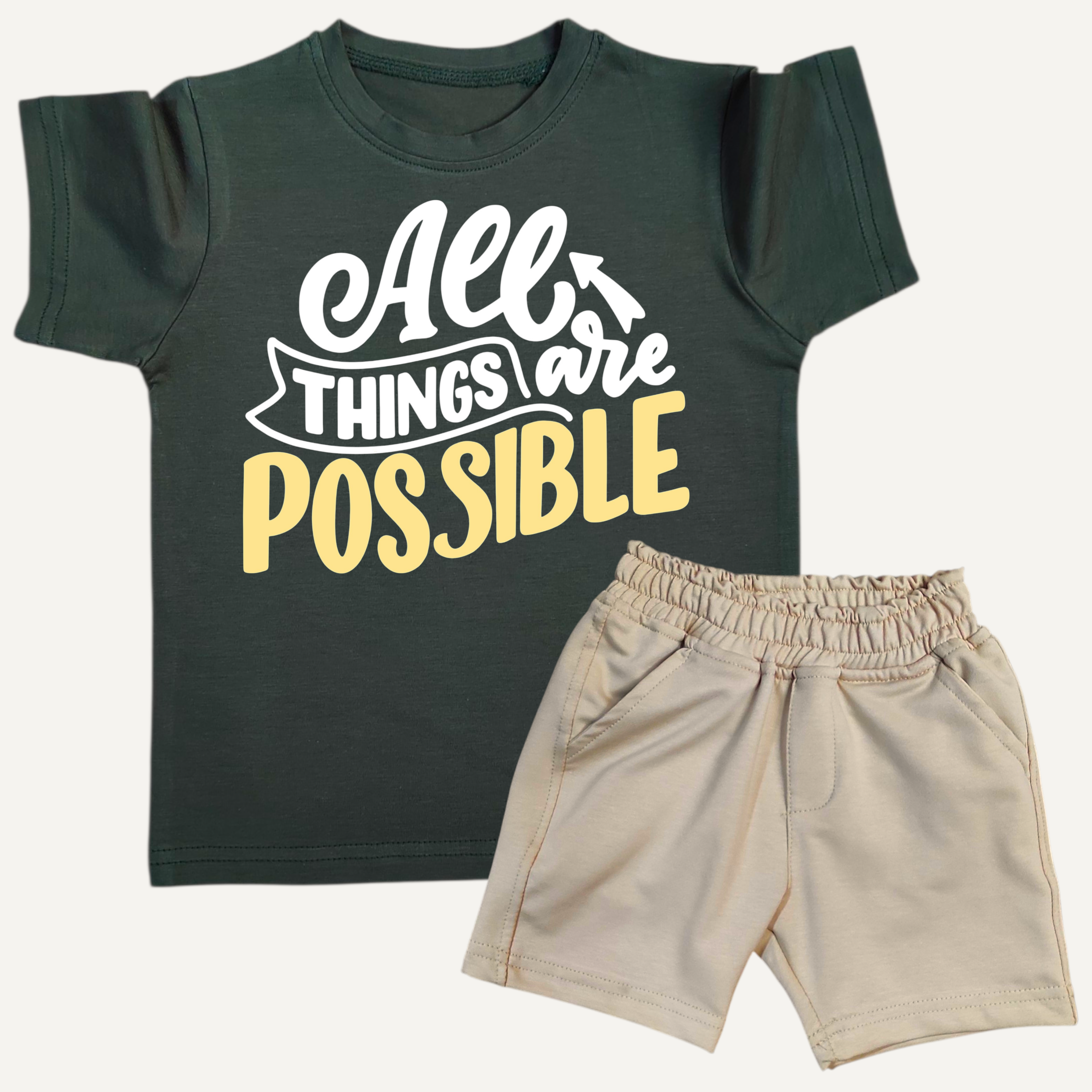 طقم زيتي في بيج