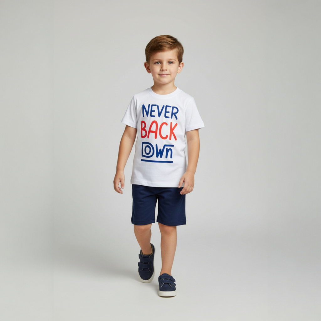 طقم ابيض في كحلي