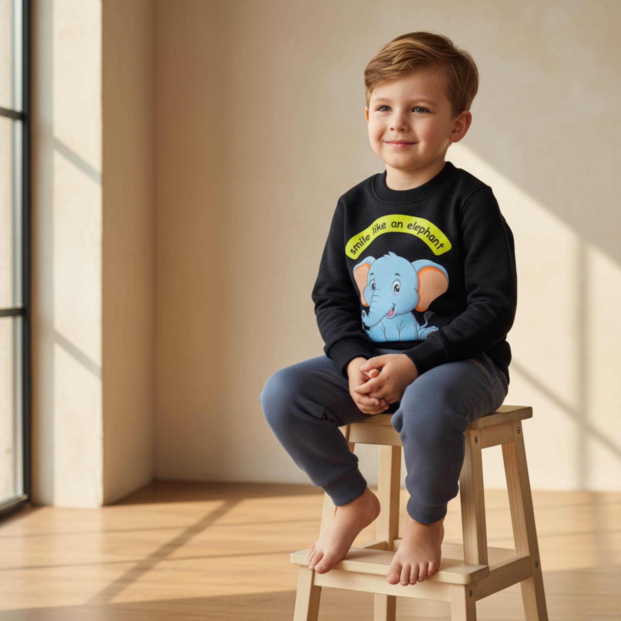 طقم شتوي اسود في رمادي غامق