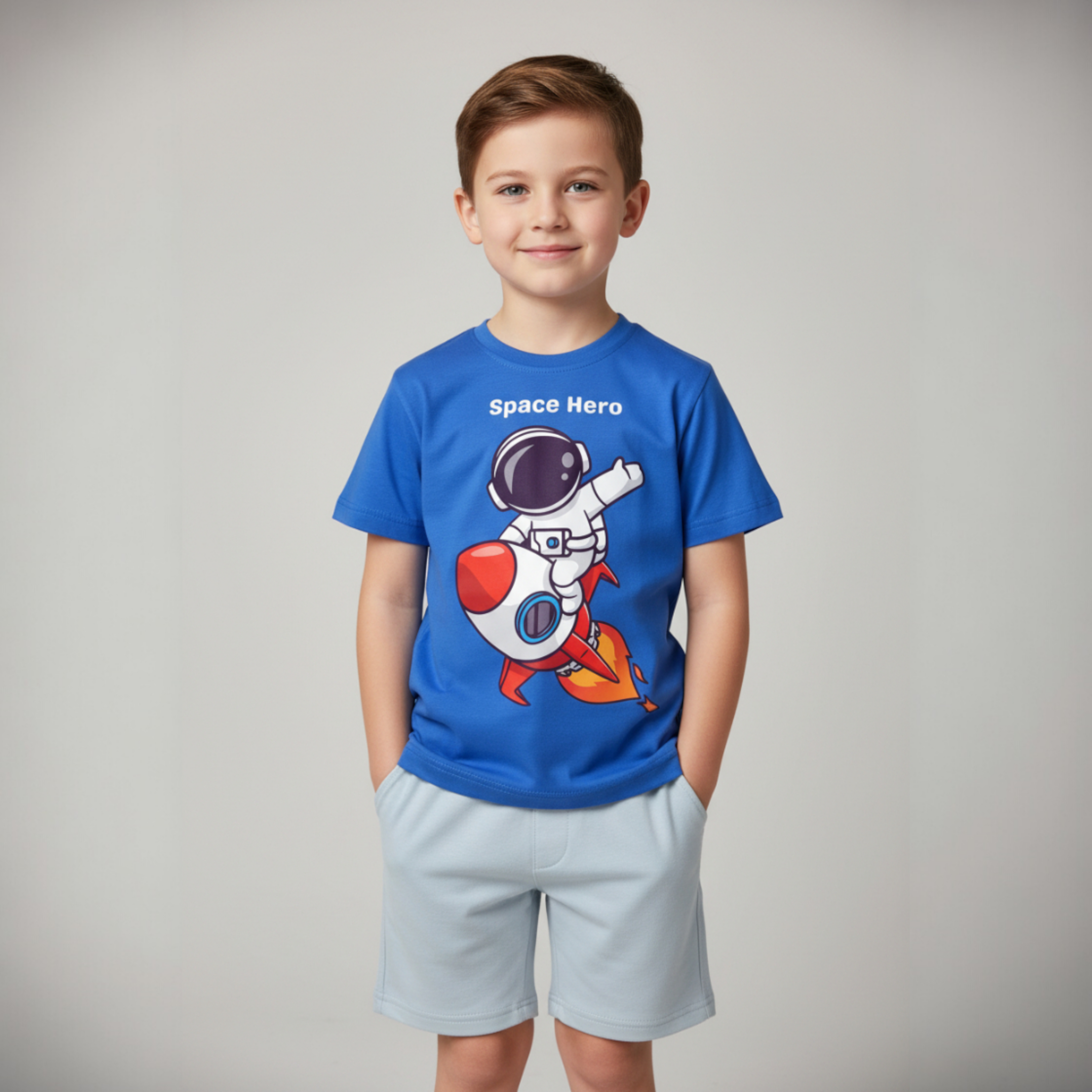 طقم زهري في رمادي فاتح