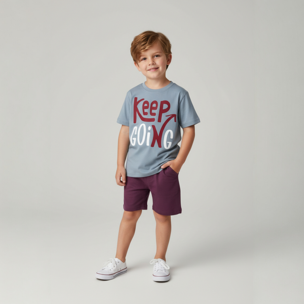 طقم رمادي في برجندي